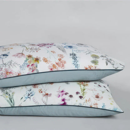 Bettwäsche aus ägyptischer Baumwolle (500 TC) – Grün mit floralem Muster – Floraison Élégante