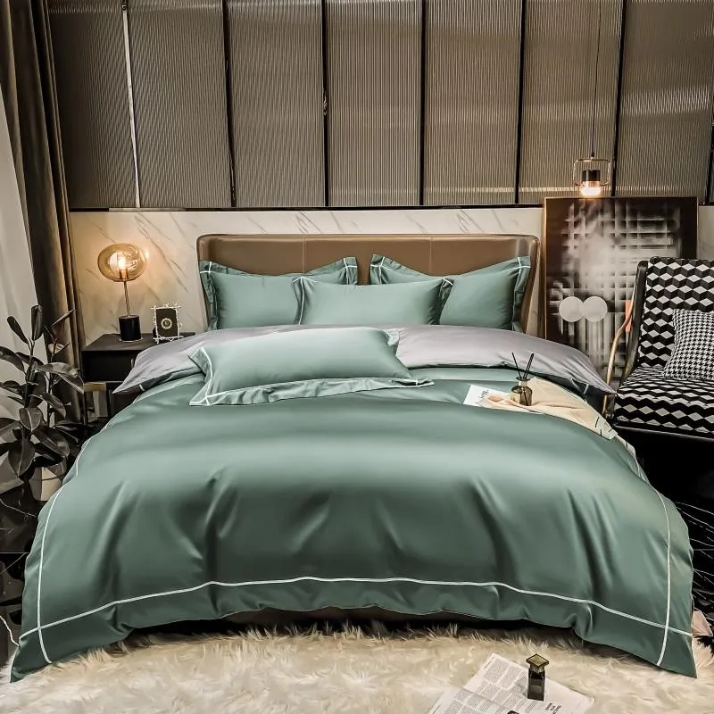 Bettwäsche-Set aus ägyptischer Baumwolle mit 600 Thread Count | Olivgrün