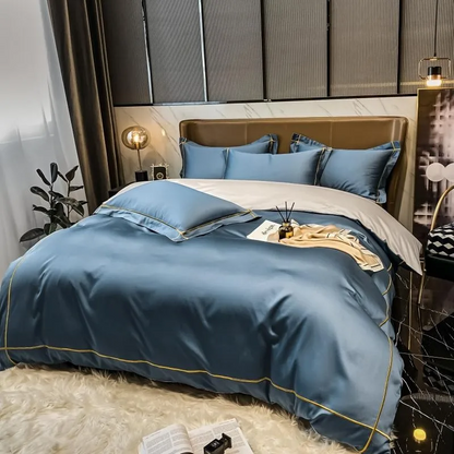 Elmsen Bettwäsche-Set aus ägyptischer Baumwolle, 600 Thread Count | Hellblau