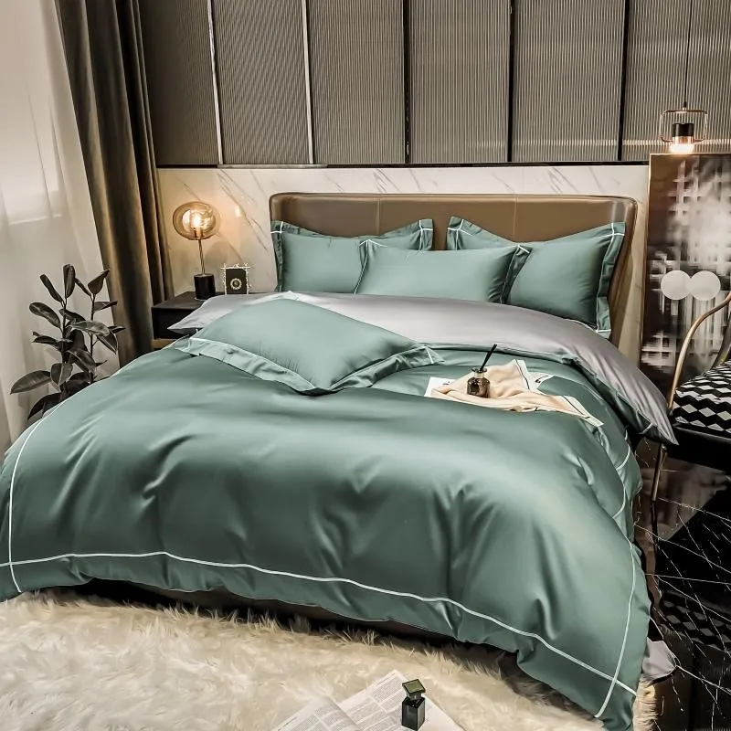 Bettwäsche-Set aus ägyptischer Baumwolle mit 600 Thread Count | Olivgrün