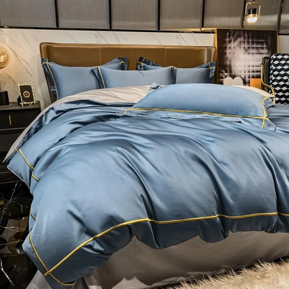 Elmsen Bettwäsche-Set aus ägyptischer Baumwolle, 600 Thread Count | Hellblau