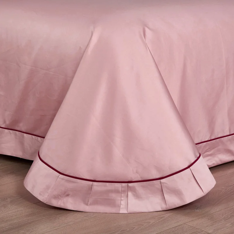 Glanzreich Bettwäsche aus Jacquard-Baumwolle (800 TC) – Rosé