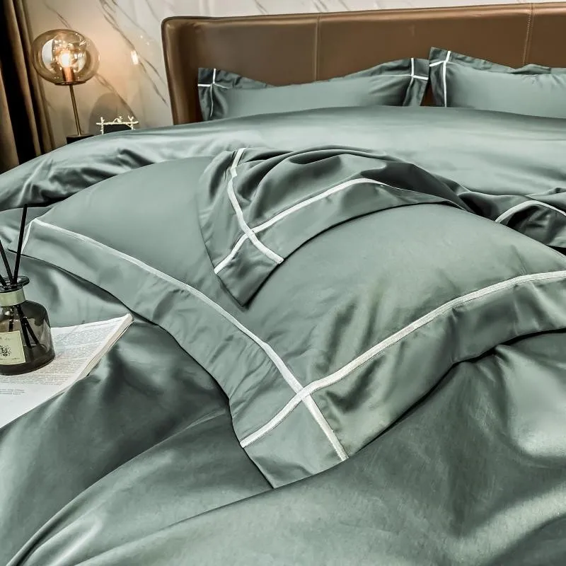 Bettwäsche-Set aus ägyptischer Baumwolle mit 600 Thread Count | Olivgrün