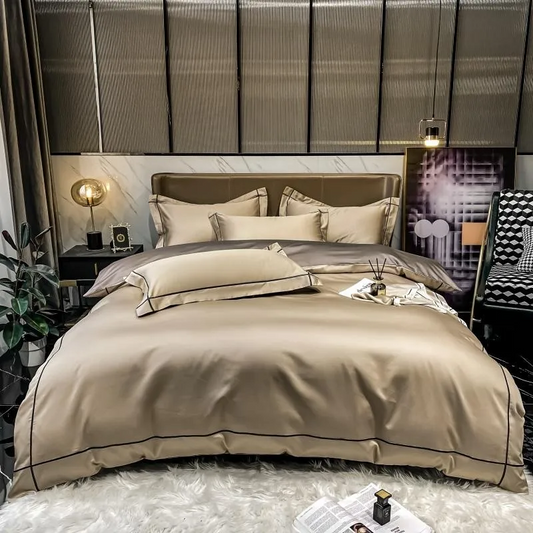Elmsen Bettwäsche-Set aus ägyptischer Baumwolle, 600 Thread Count | Gold