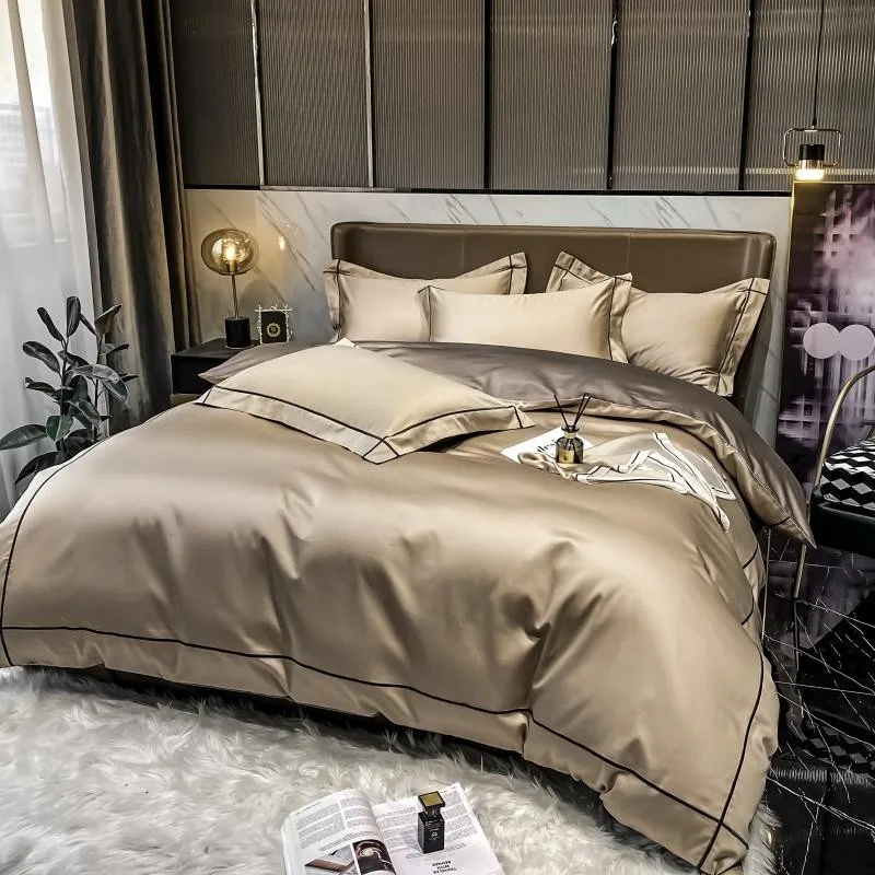 Elmsen Bettwäsche-Set aus ägyptischer Baumwolle, 600 Thread Count | Gold