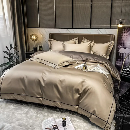 Elmsen Bettwäsche-Set aus ägyptischer Baumwolle, 600 Thread Count | Gold