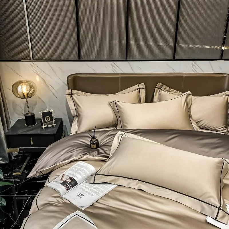 Elmsen Bettwäsche-Set aus ägyptischer Baumwolle, 600 Thread Count | Gold