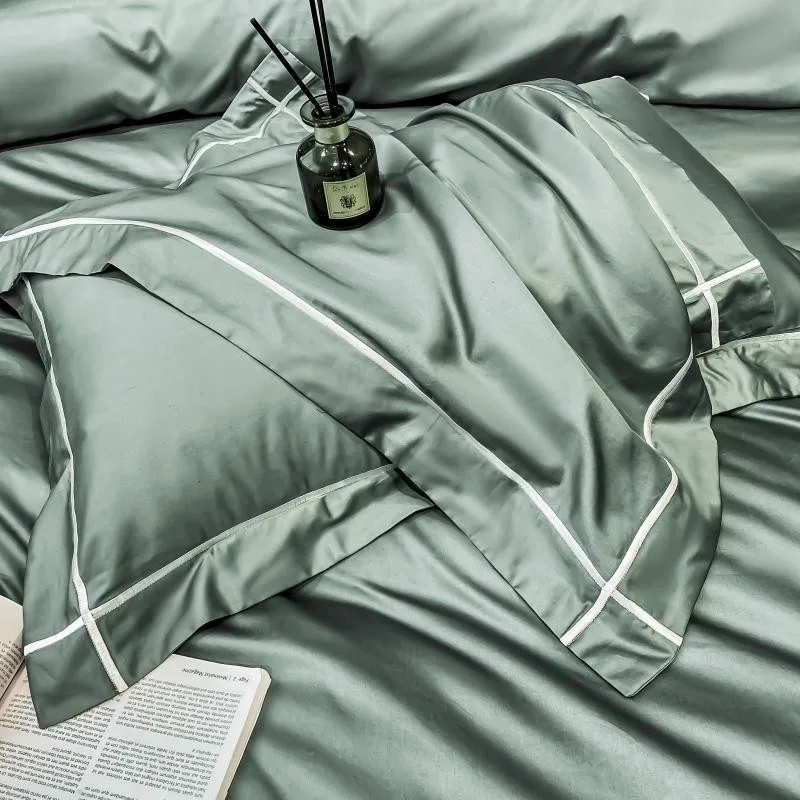 Bettwäsche-Set aus ägyptischer Baumwolle mit 600 Thread Count | Olivgrün