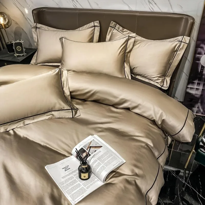 Elmsen Bettwäsche-Set aus ägyptischer Baumwolle, 600 Thread Count | Gold