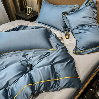 Elmsen Bettwäsche-Set aus ägyptischer Baumwolle, 600 Thread Count | Hellblau
